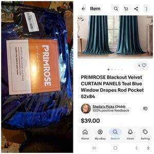 primrose window curtains navy blue 52"x84"